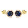 [Q2654] - Gold Plated 'Sissi' Blue Sapphire Gold Earrings - 8 Mm