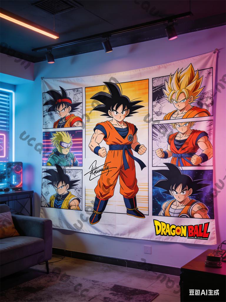 Dragon Ball Z Tapestry Anime Fans Exclusive Limited Edition Wall Hanging Classic Saiyan Goku Art Decor for Bedroom Dorm Room
