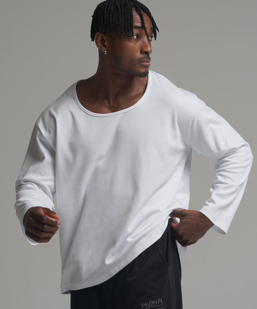 PHERMENON [2Pack] Muscle Fit U-Neck Long Sleeve (3 Colors)