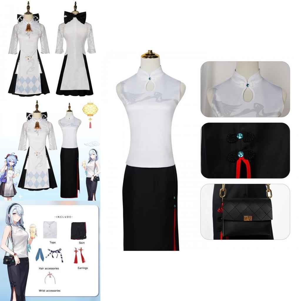 Polyester Fabric Genshin Impact Amber Tea Collaboration Cosplay Costume Elegant And Charming Anime Game Clothing