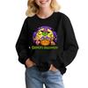 Kids' Fashion Loose-Fit Casual Long-Sleeve Christmas Print Oversized Crewneck Sweatshirt