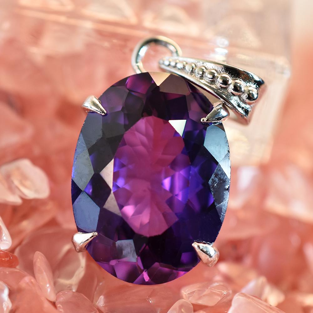 925 CERTIFIED 29.70 Ct Sterling Silver Pendant Natural Purple Tanzanite Jewelry MY.PDS-336-NS