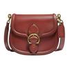 Модная Винтажная Кожаная Сумка-Седло с Застежкой-Защелкой Crossbody Женские сумки Коричневый Красный C0749-B4SAR