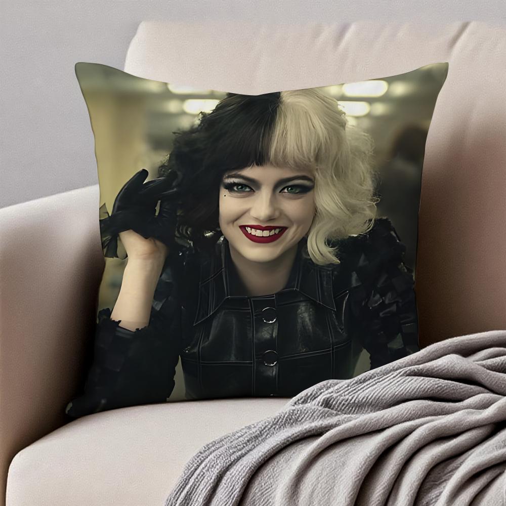 actress EEmma Stone Cushion Cover Pillowcase Antidustmite Invisible Zipper Short Plush Sofa Cushion