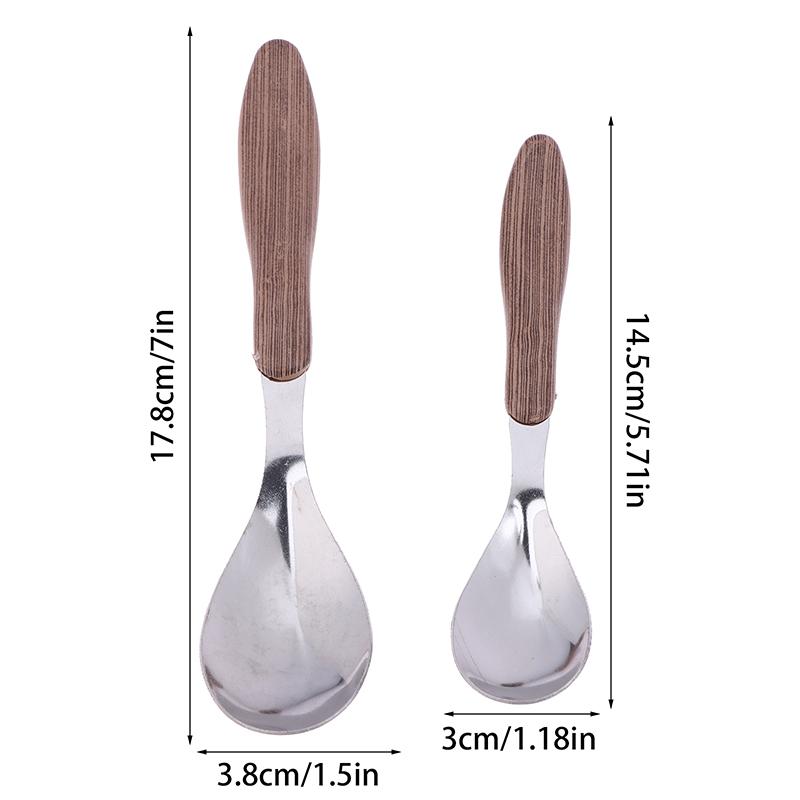 1 шт. Столовые приборы из нержавеющей стали с имитацией деревянной ручки, западная посуда, десертная ложка для супа, посуда для бара и ресторана западной кухни
