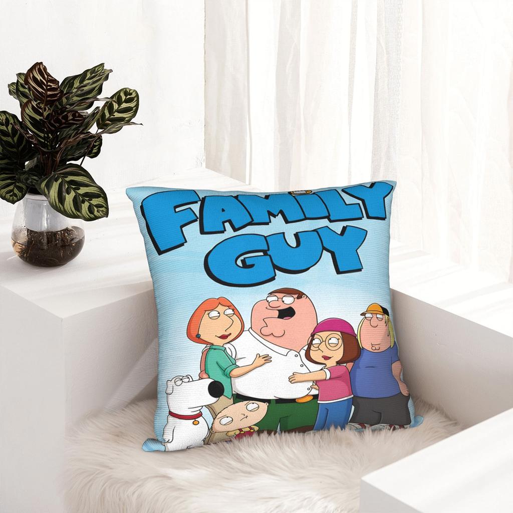 Decorative Pillow Cover F-Family Funny Guy Merch Seater  Pillow Case Cover Zipper Multiple Sizes