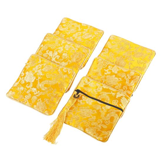 Great Super Soft Fabric Coin Bag Small Jewelry Embroidery Organizer Pouch for Office