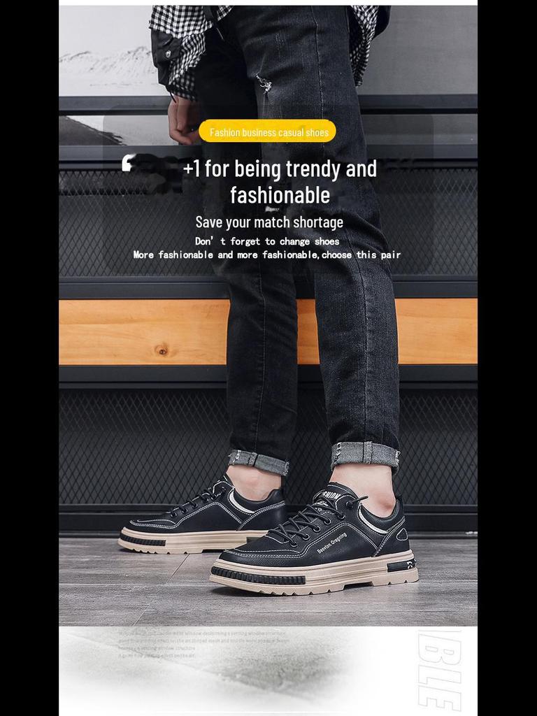 Мужские водонепроницаемые кожаные кроссовки для бега — коллекция весна 2024 г.: Универсальная спортивная и повседневная обувь