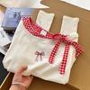 Girls Long Sleeve T Shirt With Colorblock Plaid Pattern For Spring Casual Wear