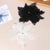 Multi-Layer White Black Lace Beads Organza Flower Sew On Patch For Wedding Evening Dress Decoration Applique