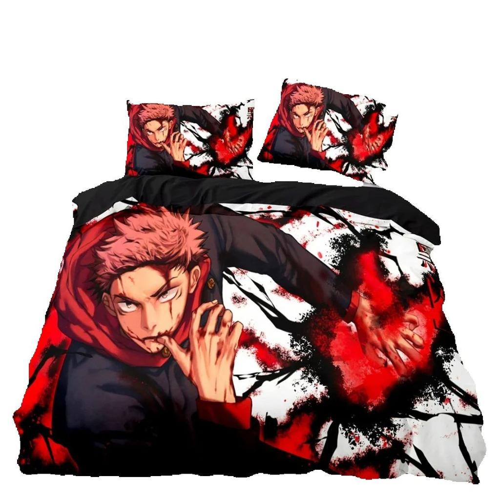 Satoru Gojo Quilt Cover And Pillowcases Single/Double/Queen/King,Japan Famous Anime Duvet Cover Sets,Jujutsu Kaisen Bedding Set