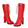 Women's High-heeled Boots Autumn and Winter New Waterproof Table Thick-heeled Large-size Medium Boots