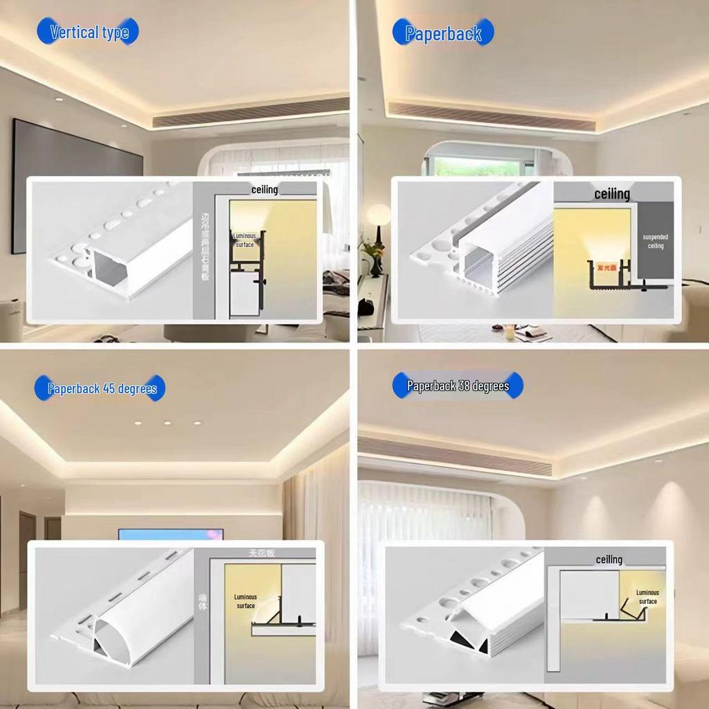 Upward Luminous Line Ceiling Lamp for Living Room