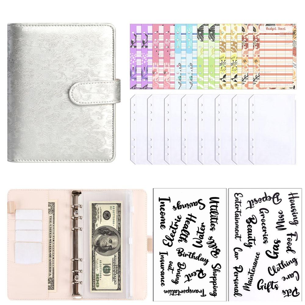 Multiple Pockets and Slots Savings Plan Book Clip-on Journal Notebook Office Stationery