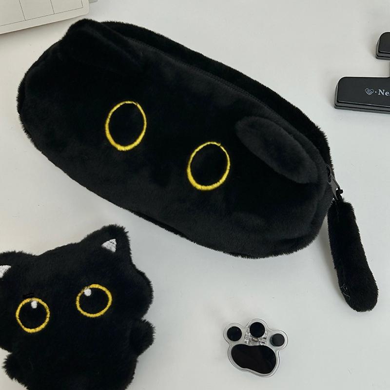 Пенал большой вместимости многофункциональный с мультяшным котом, сумка для канцелярских принадлежностей, милая сумка для хранения канцелярских принадлежностей с куклой, сумка для ручек, подарки