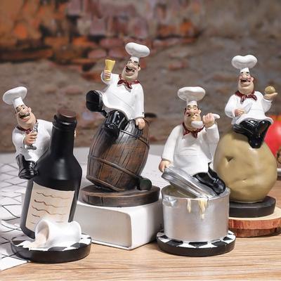 Ручная работа Деревенская Пекарня Шеф-повар Смоляная Статуэтка Симулированная Модель Фермерский Дом Магазин Тортов Декор Поделки Коллекционная Фигурка Шеф-повара Кухни