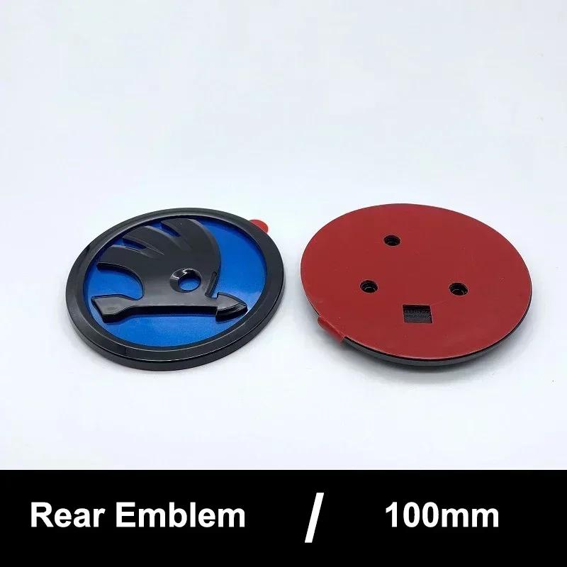 DYZ5 ABS 100mm Front Rear Emblem Decals for Skoda Yeti Superb Octavia A7 RS Rapid Fabia Karoq Car Trunk Badge Sticker Accessories