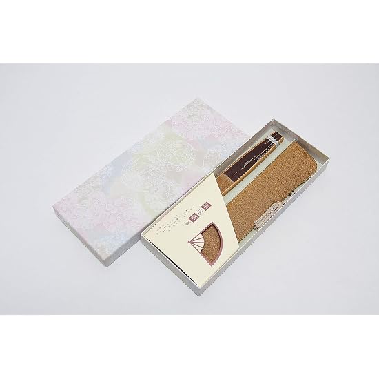 [Hasegawa] Women's Kyoto Folding Fan with Fan Case, in Gift Box, Made in Japan, Cat, Brown