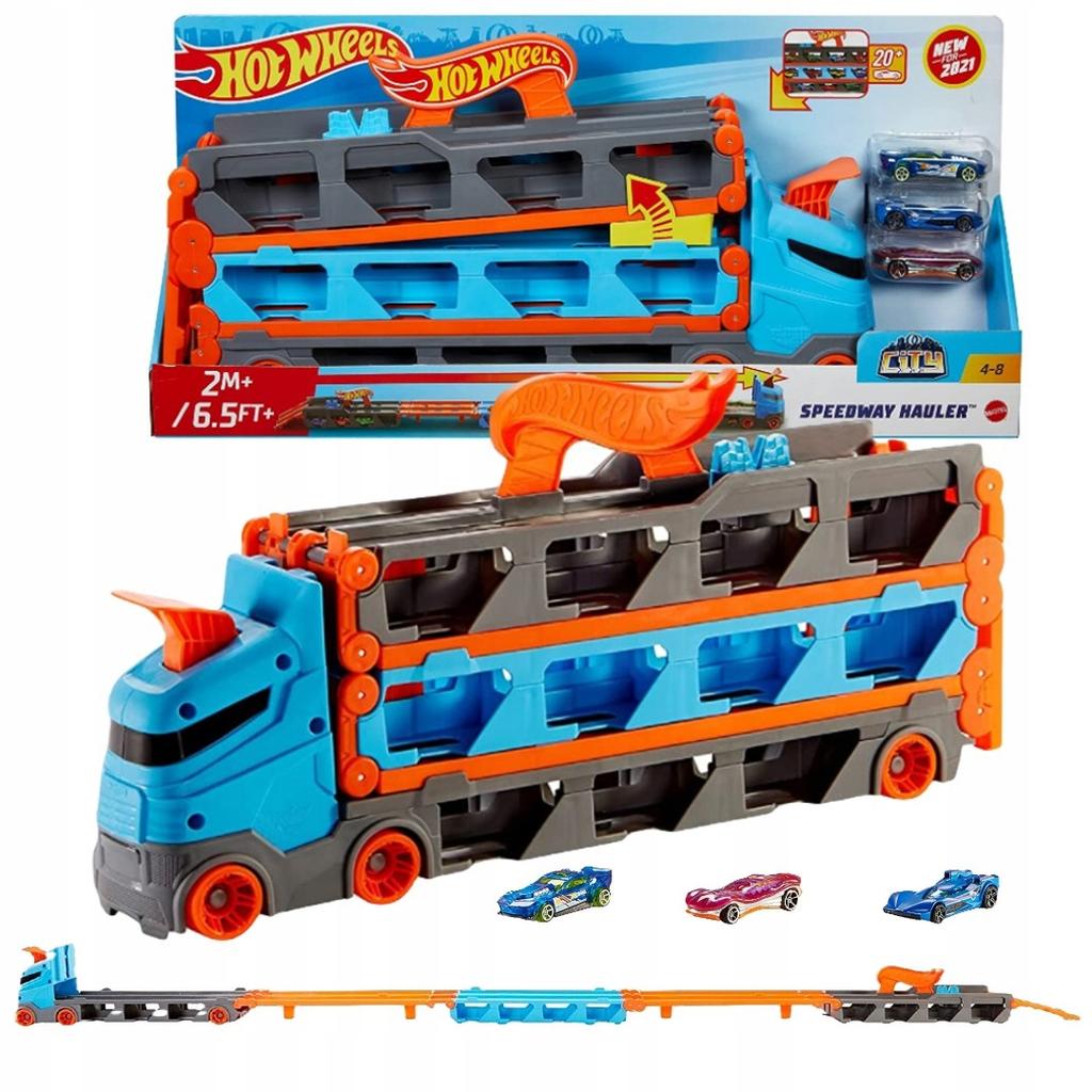 Hot Wheels City 2-in-1 Hauler Toy Constructor Set 182cm Track Multicolor