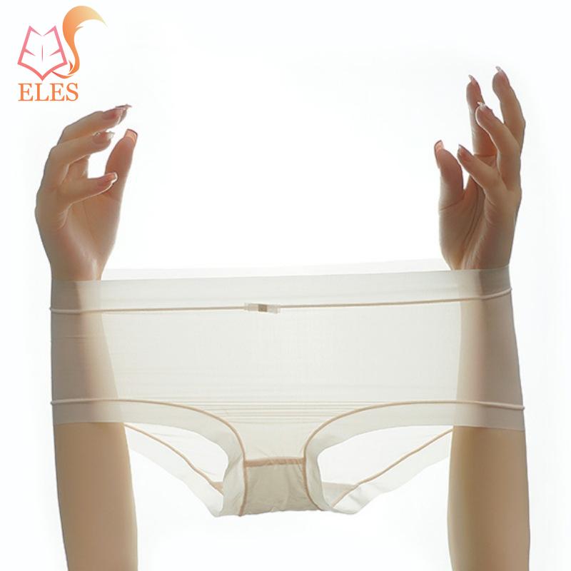 Women's Ice Silk Stretch Underwear Seamless Hipster No Show Invisible Bikini Underwear Panties