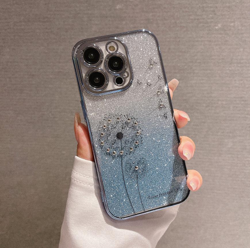 Чехол-блестяшка 'Одуванчик' для iPhone 17, для Apple 12-16, подходит для 13-14 Pro