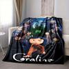 1Pc Coraline'S Magical Adventure Flannel Blanket, Soft And Comfortable, Casual Warm, Camping Travel, Christmas, Halloween Xmas Gift L1329
