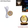 1PC Handmade LED Wood Resin Display Base Diameter 6cm USB Round Ornament Stand DIY Night Light