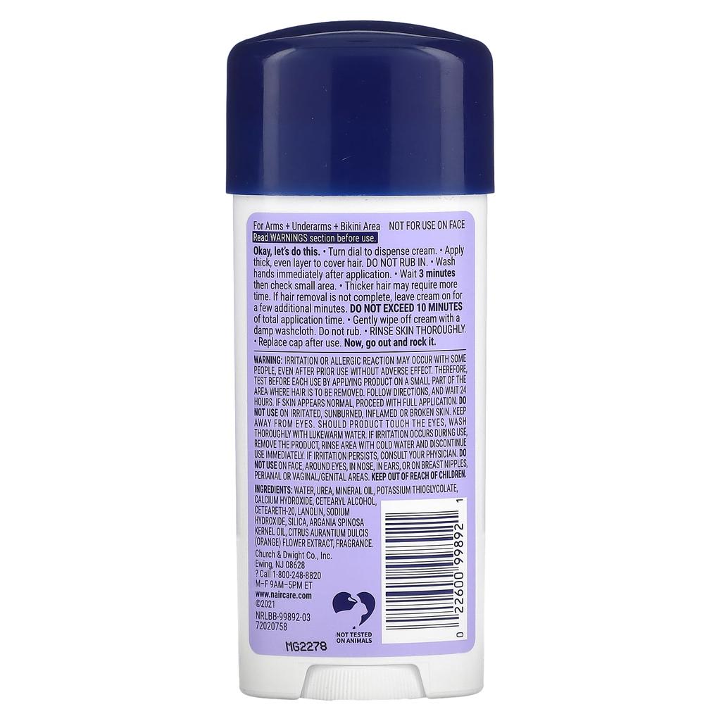 NAIR Hair Remover, Glide Away, Nourishing, For Bikini Area, Arms, and Underarms, 3.3 Oz (93 G)
