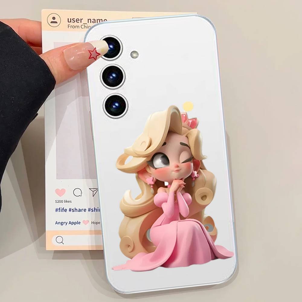 Милый Чехол Принцессы для Телефона Samsung Galaxy S21 S22 S23 S24 S25ULTRA FE Ultra Plus5G A52S Прозрачный Чехол