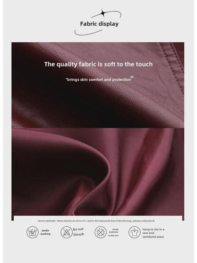 Women's 2024 Autumn PU Leather Motorcycle Jacket - Short, Fashionable, Casual & Versatile.