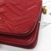 [Pre-Owned] GG Marmont Red Leather Quilted Wave Crossbody Bag With Gold Hardware And Detachable Shoulder Strap - Fair #CFEO7B