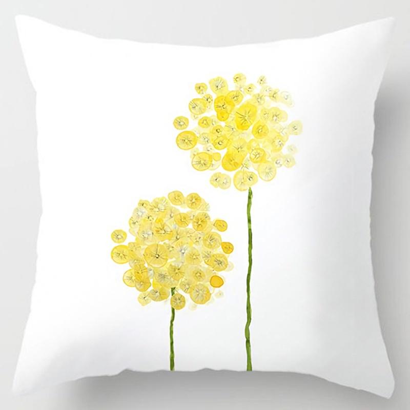 Современная простая наволочка с желтым цветком, домашняя подушка для дивана, наволочка для поясничной подушки, наволочка, поясничная подушка без подушки, 45*45 см