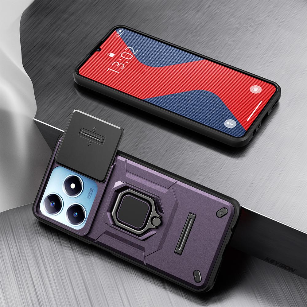 Realme Case Keysion Shockproof For C63 C61 4g Slide Push Pull Camera Protection Ring Stand Phone Cover For Oppo Realme Narzo N63