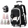 Children School Backpack Trolley Bag with Wheels Students Backpack Book Bag Rolling School Bag for Girls Kids Wheeled Backpack