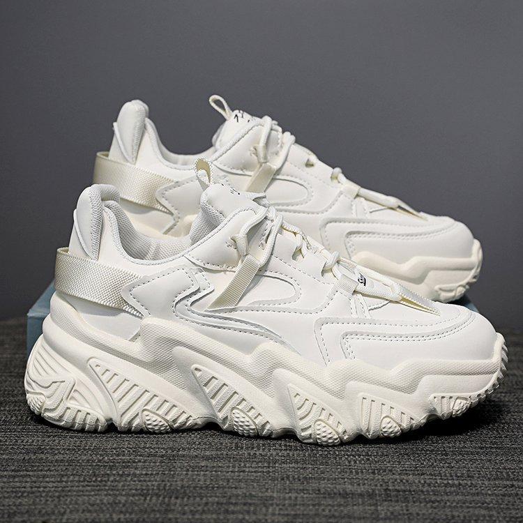 Женские кроссовки «папины кроссовки» 2025 весна новые популярные обувь женская модные однотонные повседневные спортивные ins трендовые белые кроссовки