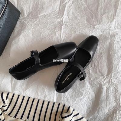 [Виноградная мать того же стиля] Выставка искусства Одина~ ро * квадратный носок кожаная пряжка с плоской подошвой женские туфли-лодочки Мэри Джейн