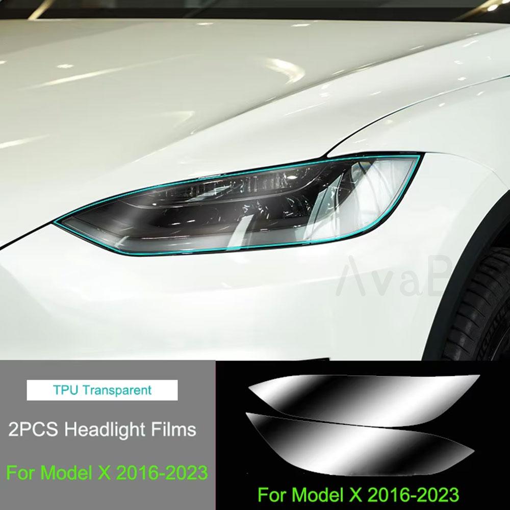 TPU Blackened Headlight Taillight Foglight Protective Film for Tesla Model X For Model S 2024 Black Color Changing Films