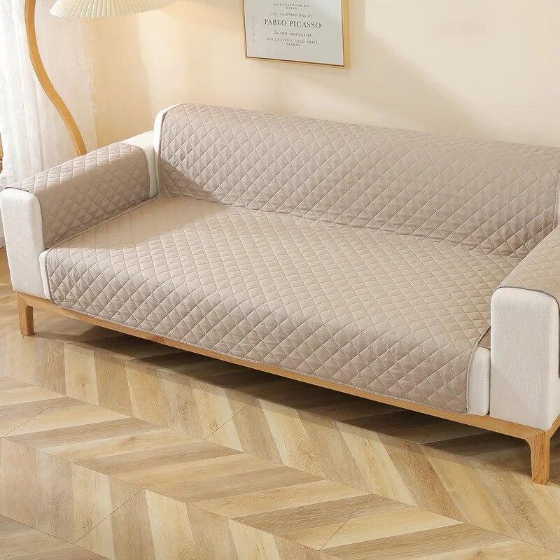 Durable Simplicity Waterproof Cloth Double-sided Available Plaid Sofa Cover Solid Color Anti-fouling Pet Sofas Covers Reversible