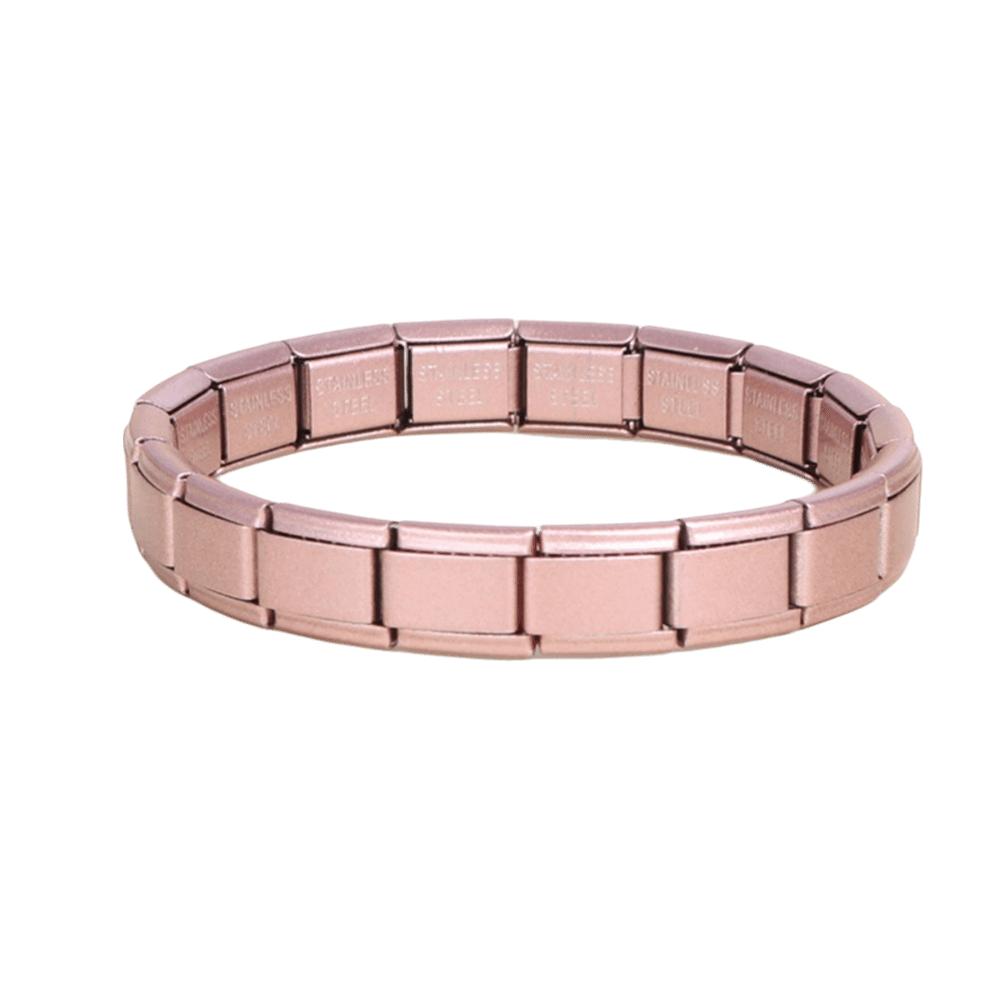Stretchable Italian Chain Link Bracelet Square 9mm Modular Stainless Steel Bracelet Jewelry Making HipHop Elastic Hand Chain