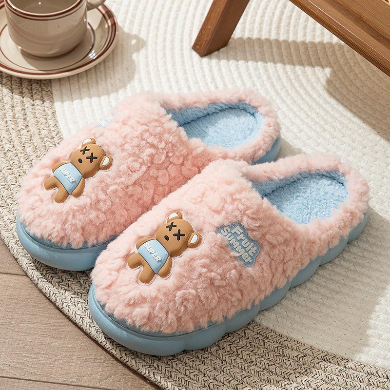 Хлопковые тапочки осень и зима утолщенные домашние комнатные нескользящие теплые домашние тапочки для женщин
