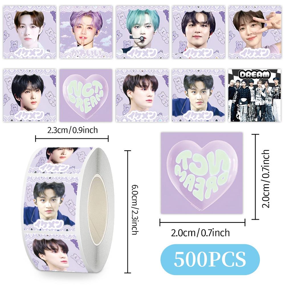 Наклейки Skzoo Idol Roll 500 шт. Клейкие этикетки для DIY Журнала Скрапбукинга Чехла Телефона Декора Polaroid Фанатов