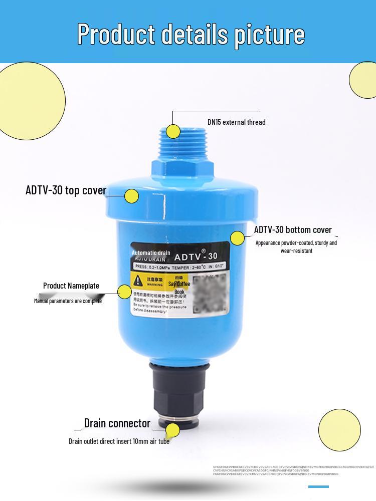 Полностью алюминиевый пневматический AD402-04 масло-влагоотделитель с автоматическим мини-стаканом для слива AD20A.