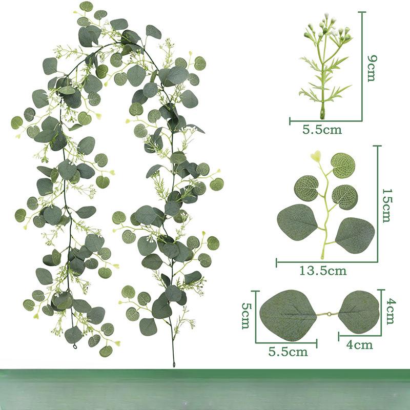Искусственные листья эвкалипта, искусственные зеленые растения из ротанга, искусственные цветы, лианы для потолка, украшения для вечеринок на открытом воздухе