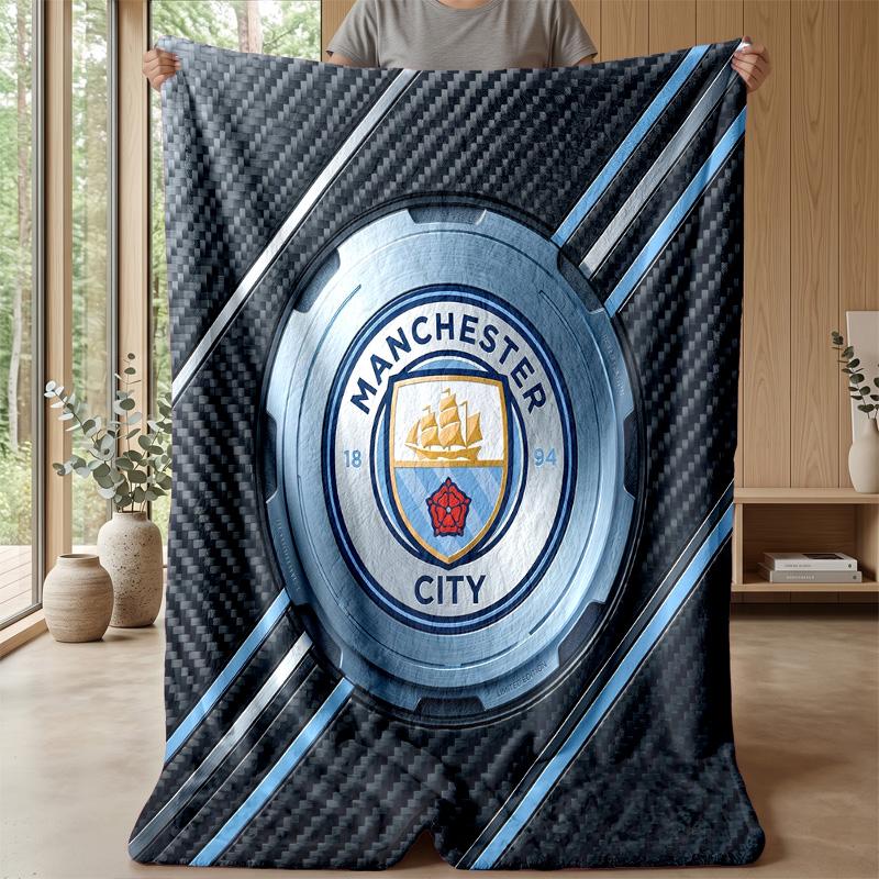 Manchester City Theme blanket Soft Flannel Blanket Plush Throw Blanket Cozy Sofa Bed Blanket for Home Decor