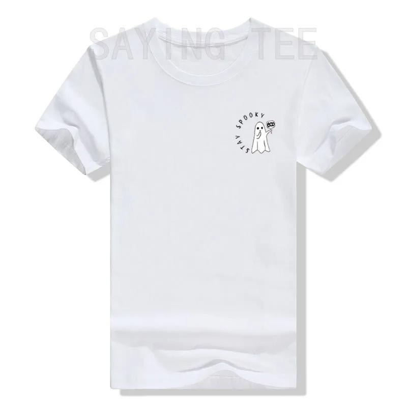 Retro Cute Little Ghost Boo Halloween Costume WoT-Shirt Gothic Style Graphic Tee Tops Lovely Gifts Short Sleeve Blouses