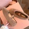 Fashion Fur Women Bow Flats Loafers Shoes Autumn Designer Casual Shoes 2024 New Fashion Walking Shoes Cozy Trend Dress Mujer Zapatos