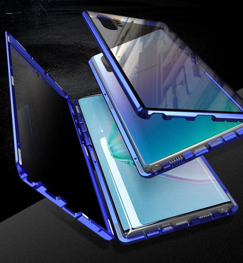 Магнитный чехол-бампер из алюминиевого сплава Samsung S25 Ultra с защитой от подглядывания, полное покрытие (24 Плюс, A55)