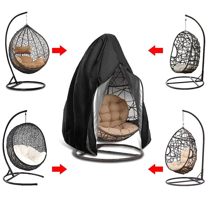 Hanging Chair Cover With Zipper Anti UV Sun Protector Outdoor Garden Swing Chair Waterproof Rattan Seat Furniture Cover
