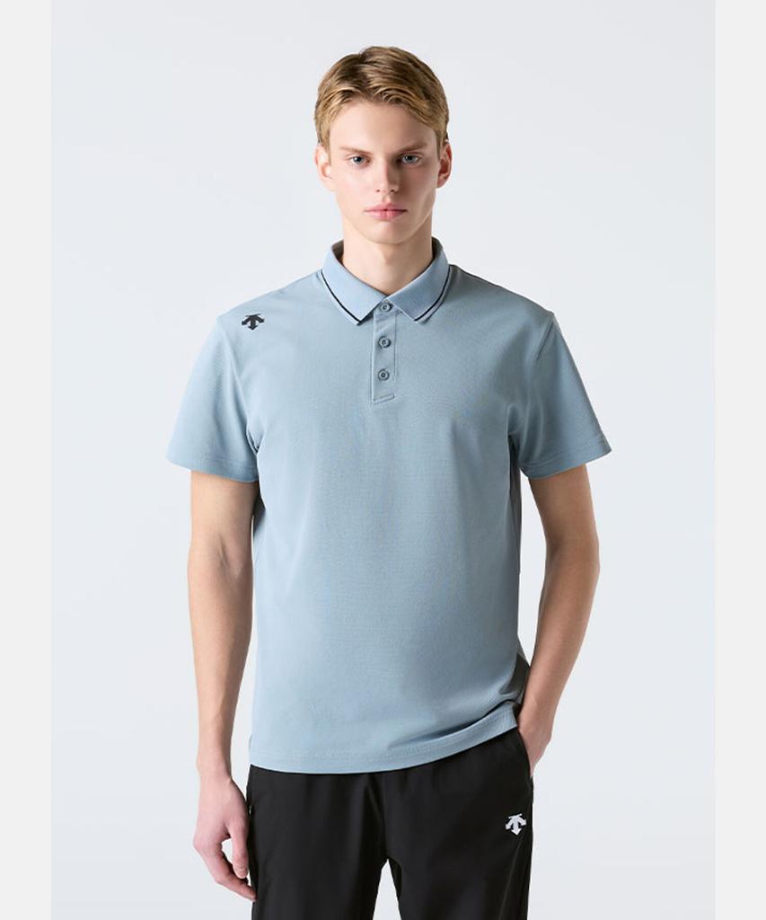 DESCENTE Прочная футболка-поло с коротким рукавом Denim Blue Sr123Ups22 (Тип C)