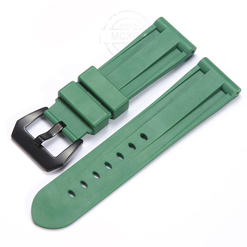 Аксессуары для часов Для Panerai 22 26 мм Мужской ремешок PAM441 111 386 Резиновый Камуфляж Ремешок для часов Замена Пряжка-пиньон Браслет
